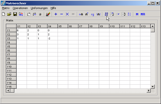 Screenshot Matrixrechner